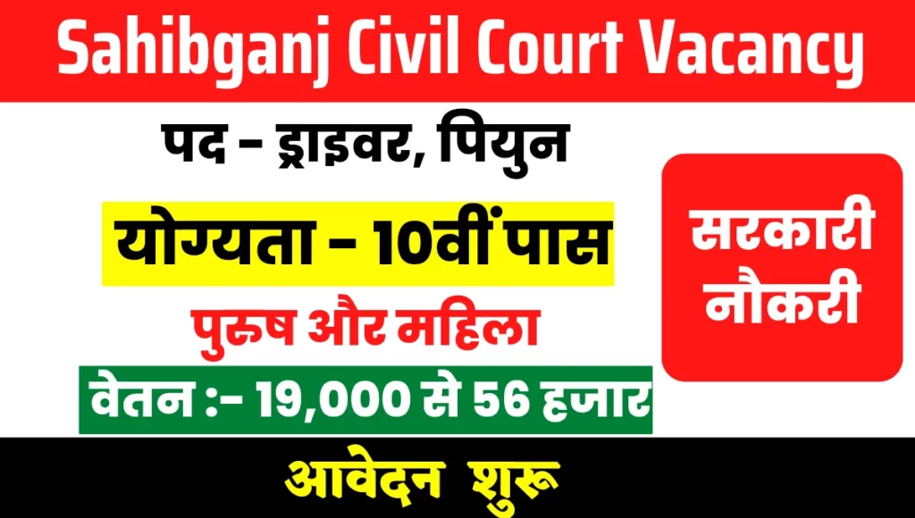 Sahibganj Civil Court Vacancy