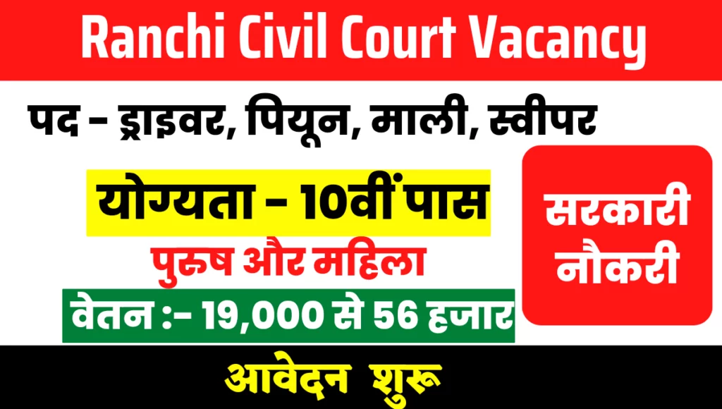 Ranchi Civil Court Vacancy